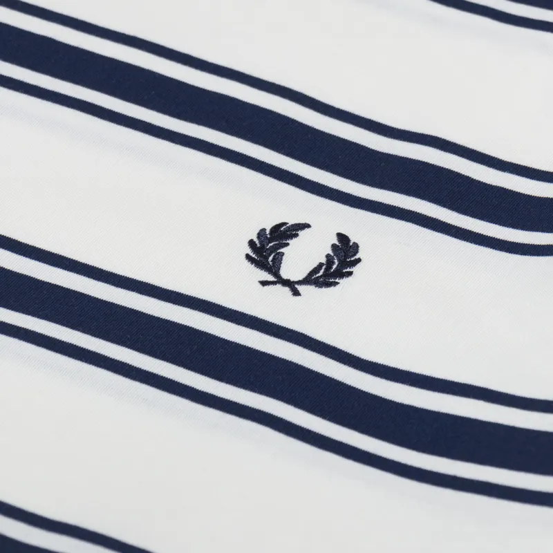 Fred Perry Fine Stripe T Shirt Ecru-2
