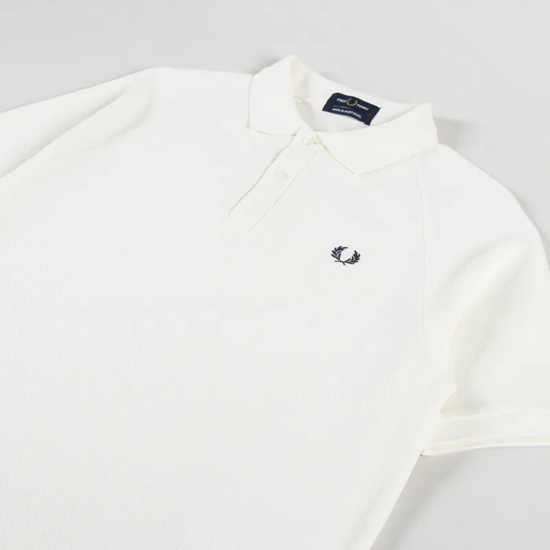 Fred Perry Textured Pique Polo Shirt Ecru-1