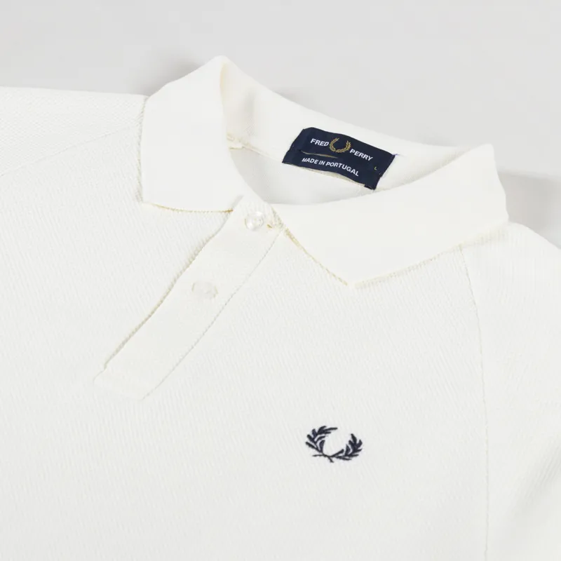 Fred Perry Textured Pique Polo Shirt Ecru-2