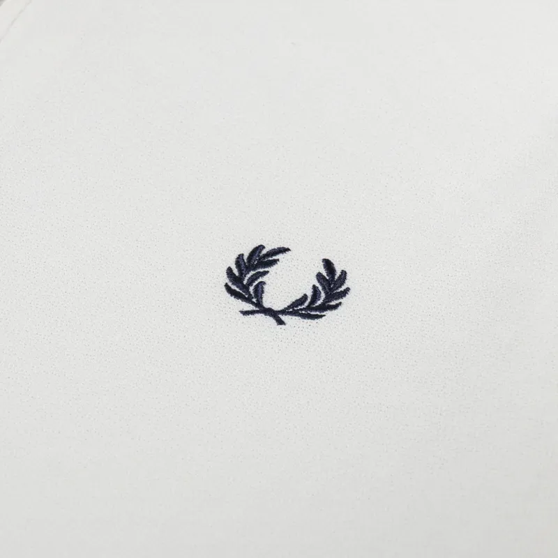 Fred Perry Crepe Pique Zip Neck Shirt Ecru-3