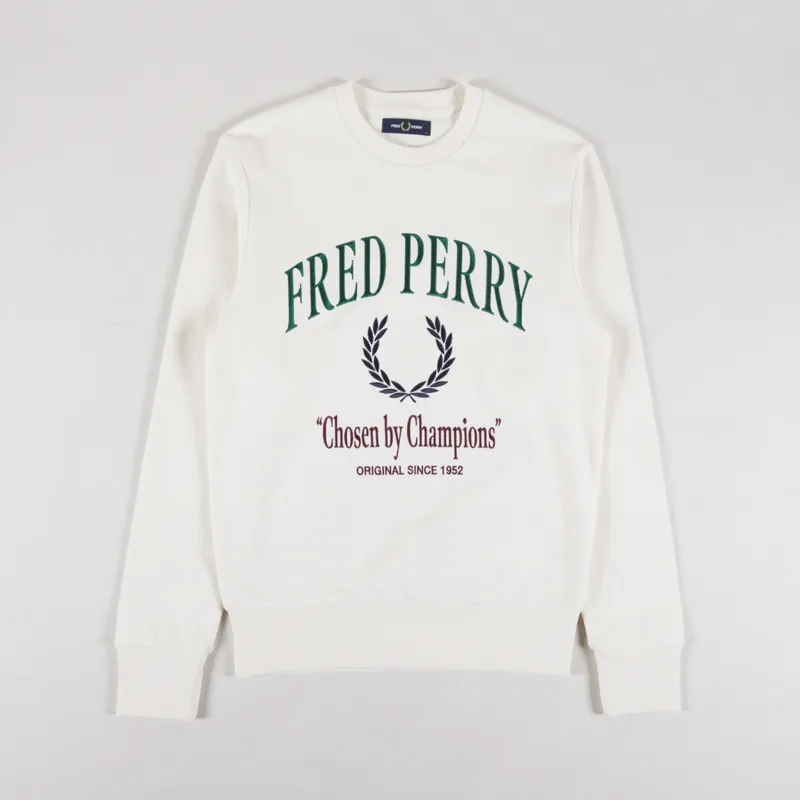 Fred Perry Embroidered Sweatshirt Ecru