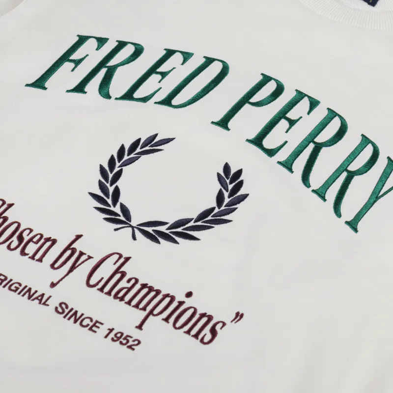 Fred Perry Embroidered Sweatshirt Ecru-4