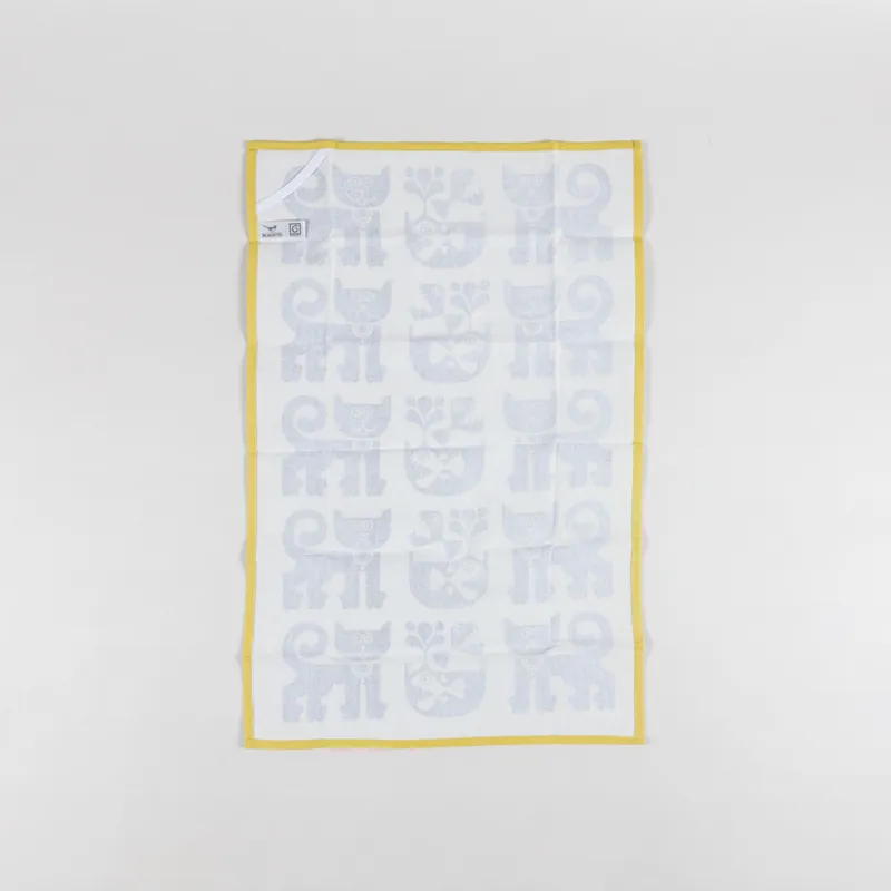 Magpie x Hornsea Cat Piranha Tea Towel Chartreuse-1