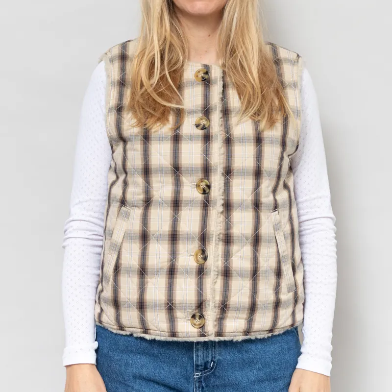 Maison Anana Womens Alica Reversible Gilet Beige