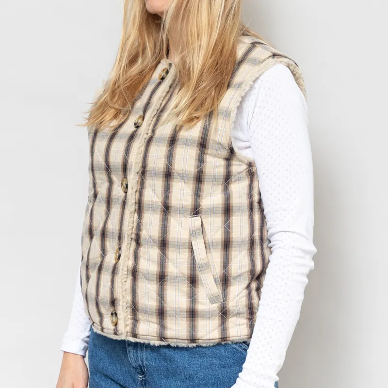 Maison Anana Womens Alica Reversible Gilet Beige-2