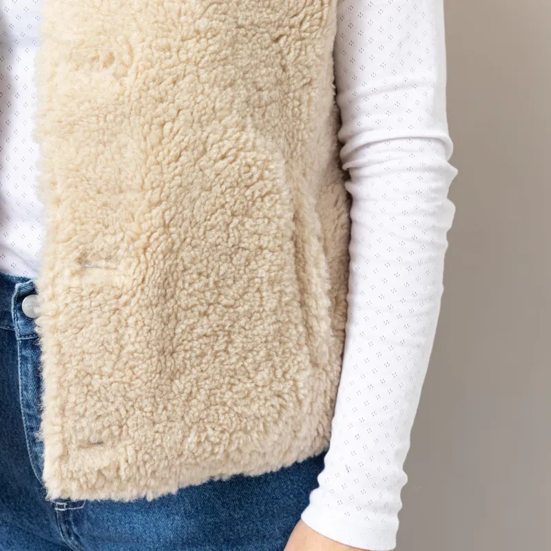 Maison Anana Womens Alica Reversible Gilet Beige-10