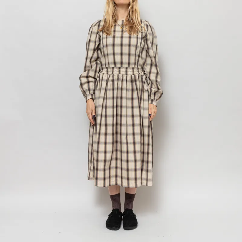 Maison Anana Womens Robe Chainez Dress Beige Check