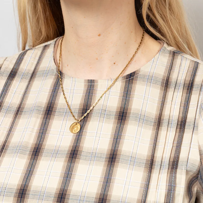 Maison Anana Womens Robe Chainez Dress Beige Check-6