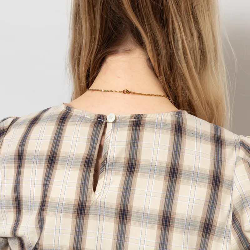 Maison Anana Womens Robe Chainez Dress Beige Check-7