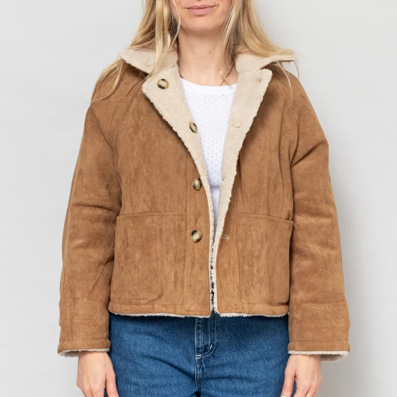 Maison Anana Womens Leanie Reversible Jacket Camel-2