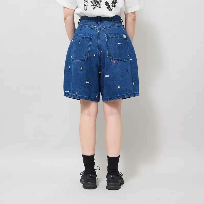 L.F. Markey Womens Mason Shorts Puzzle Embroidery-2