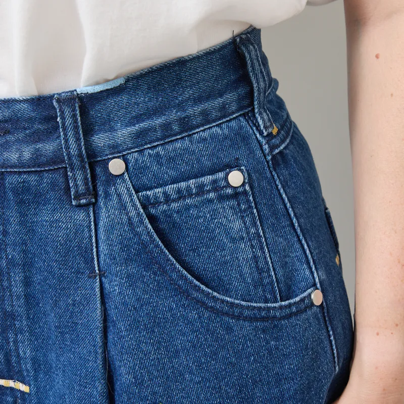 L.F. Markey Womens Mason Shorts Puzzle Embroidery-4