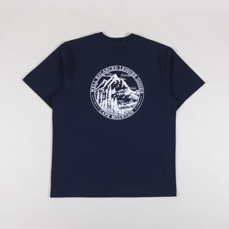 Cafe Mountain Members Stamp T Shirt Deep Navy