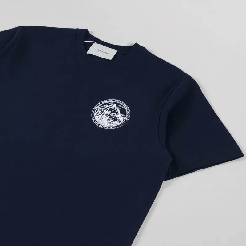 Cafe Mountain Members Stamp T Shirt Deep Navy-3
