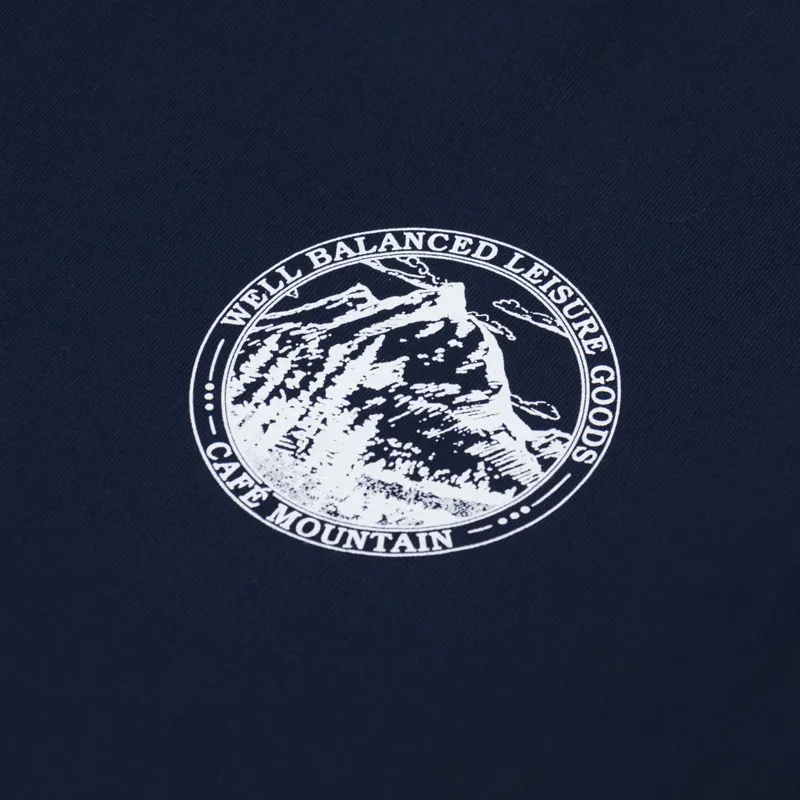 Cafe Mountain Members Stamp T Shirt Deep Navy-5