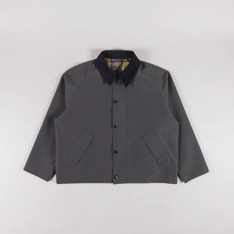 Barbour Oversized Reversible Transporter Jacket Asphalt Grey