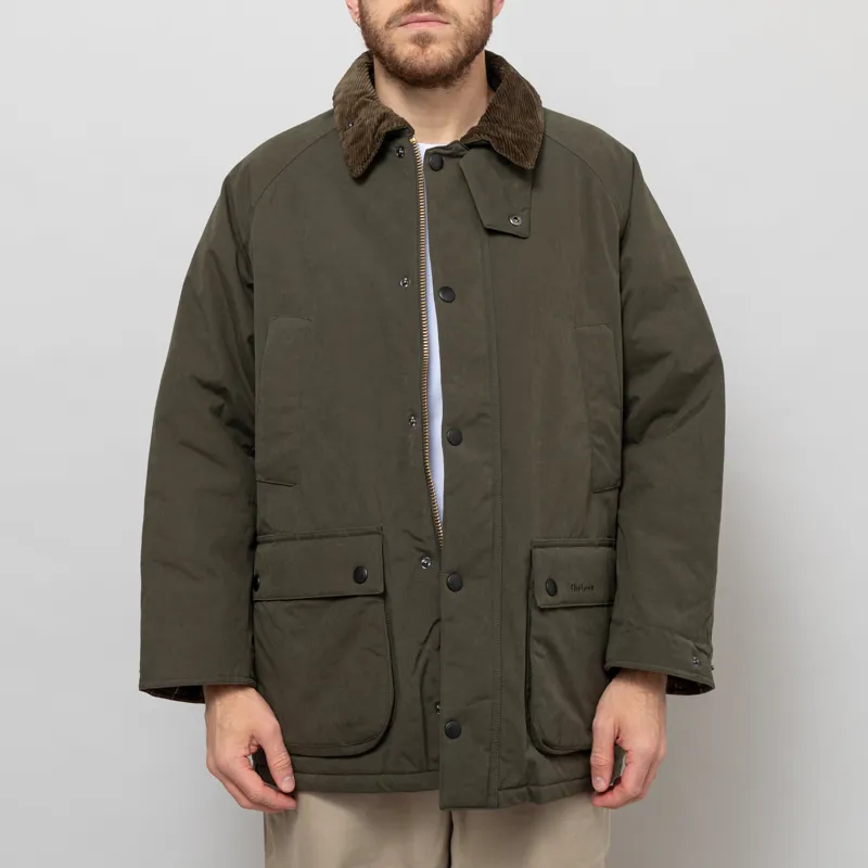 Barbour Mens Oversized Padded Bedale Casual Jacket Olive Green