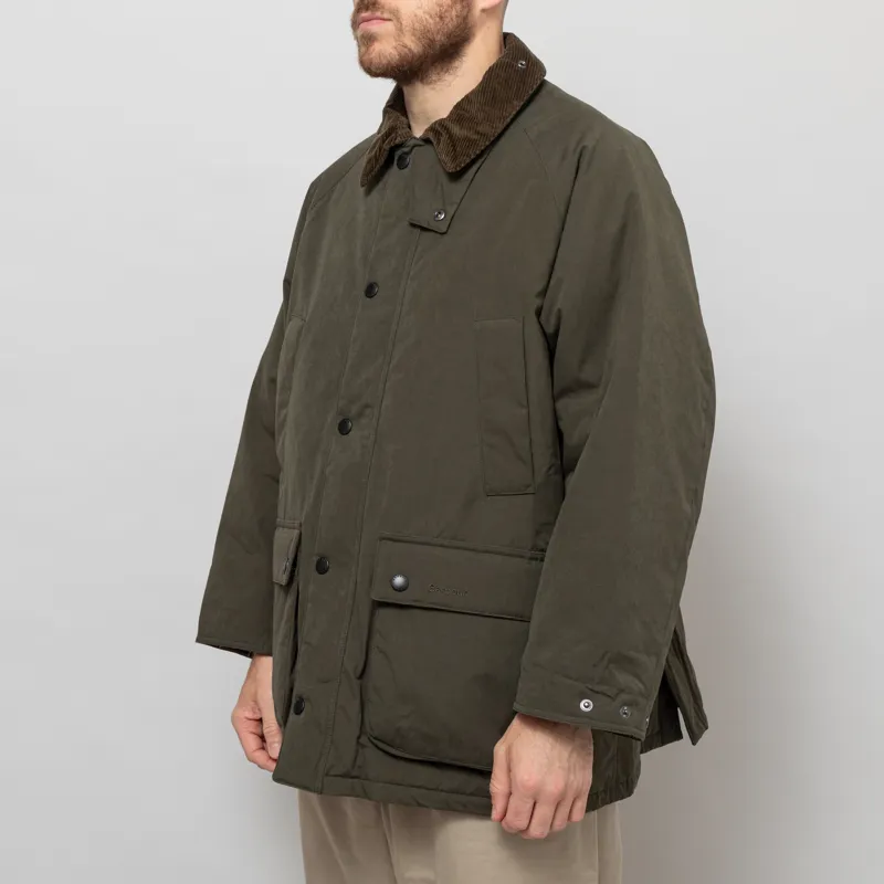 Barbour Oversized Padded Bedale Casual Jacket Olive-3