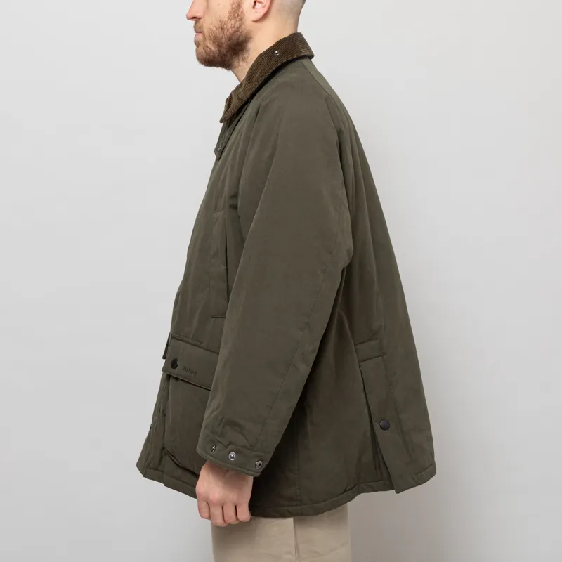 Barbour Oversized Padded Bedale Casual Jacket Olive-4