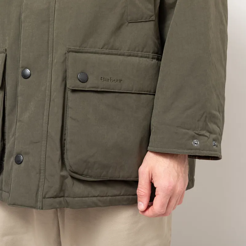 Barbour Mens Oversized Padded Bedale Casual Jacket Olive Green