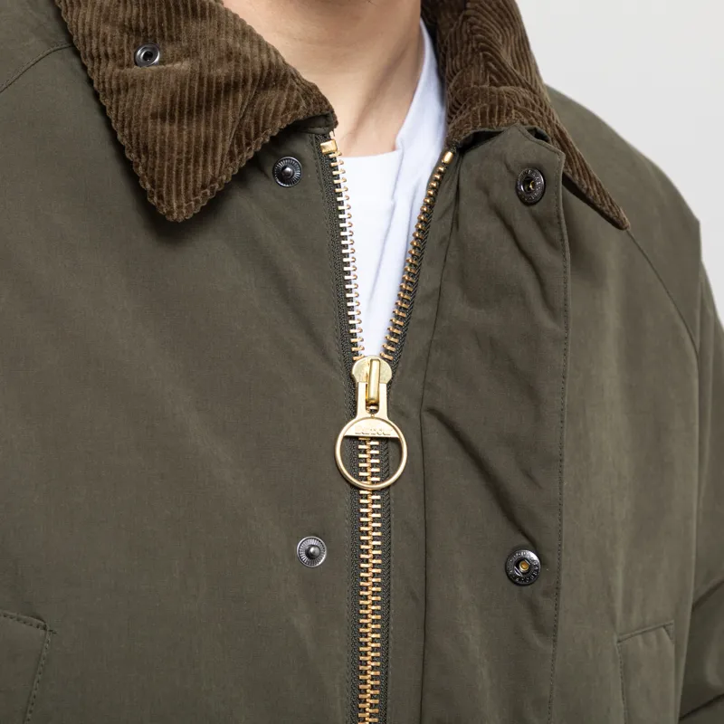 Barbour Oversized Padded Bedale Casual Jacket Olive-8