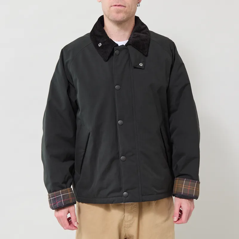 Barbour Oversized Padded Rollback Transport Jacket Black