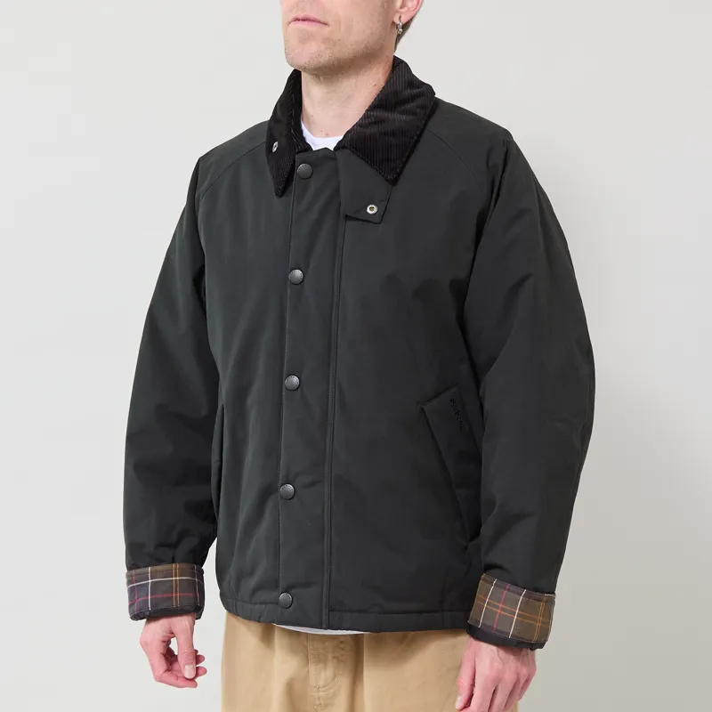 Barbour Oversized Padded Rollback Transport Jacket Black-1