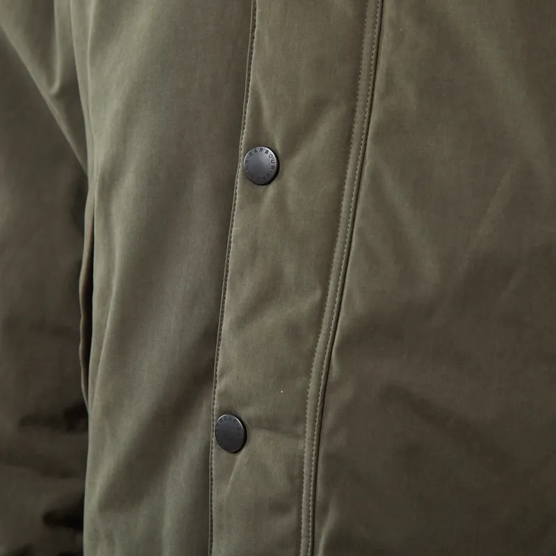 Barbour Oversized Padded Rollback Transport Jacket Olive-9
