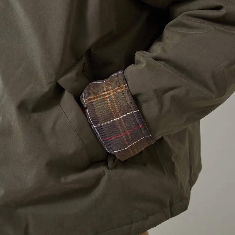 Barbour Oversized Padded Rollback Transport Jacket Olive-11