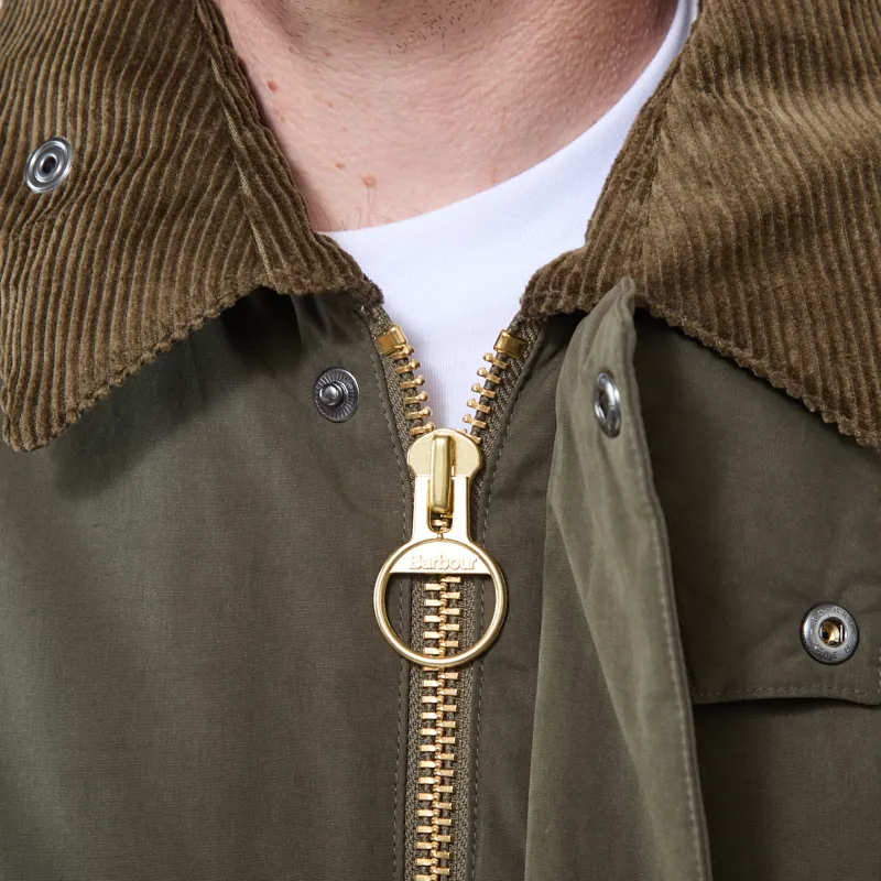 Barbour Oversized Padded Rollback Transport Jacket Olive-4