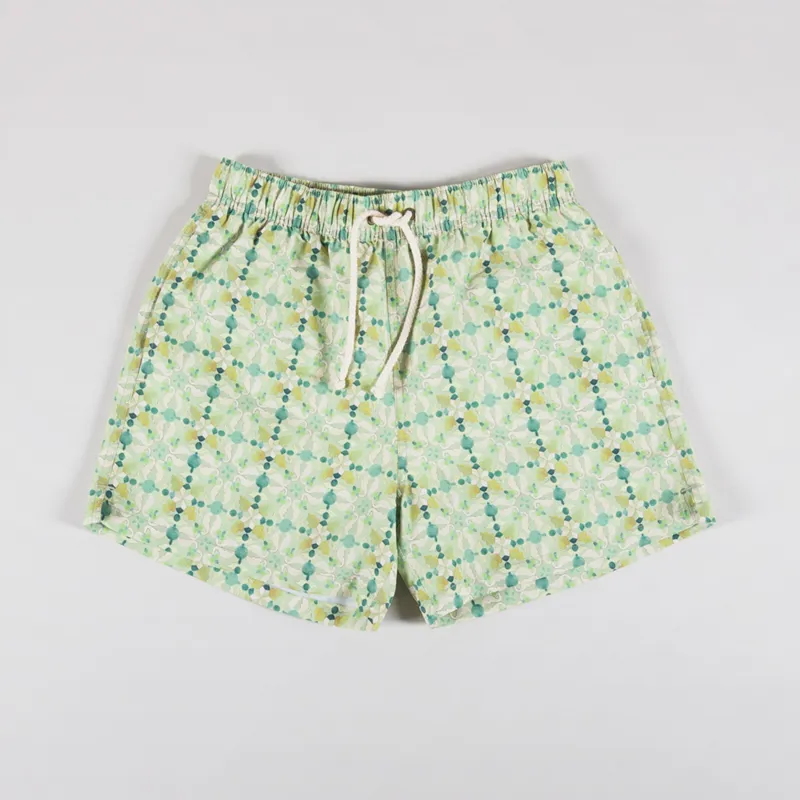 Pompeii Mediterranean Tile Swim Trunks Aloe