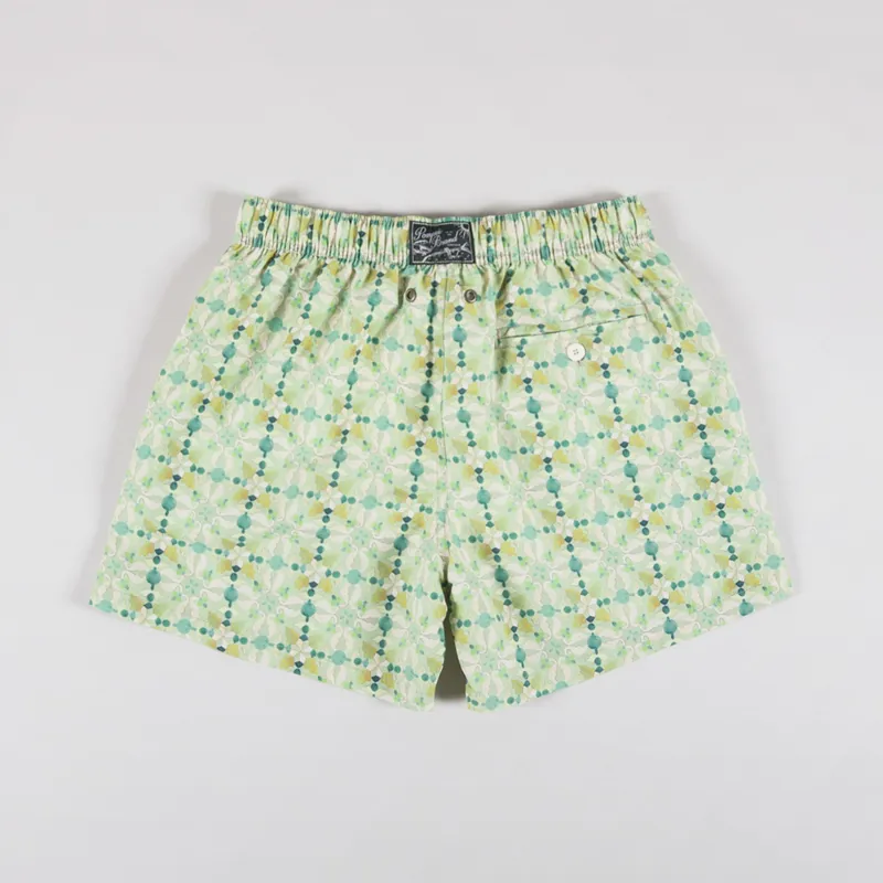 Pompeii Mediterranean Tile Swim Trunks Aloe-1