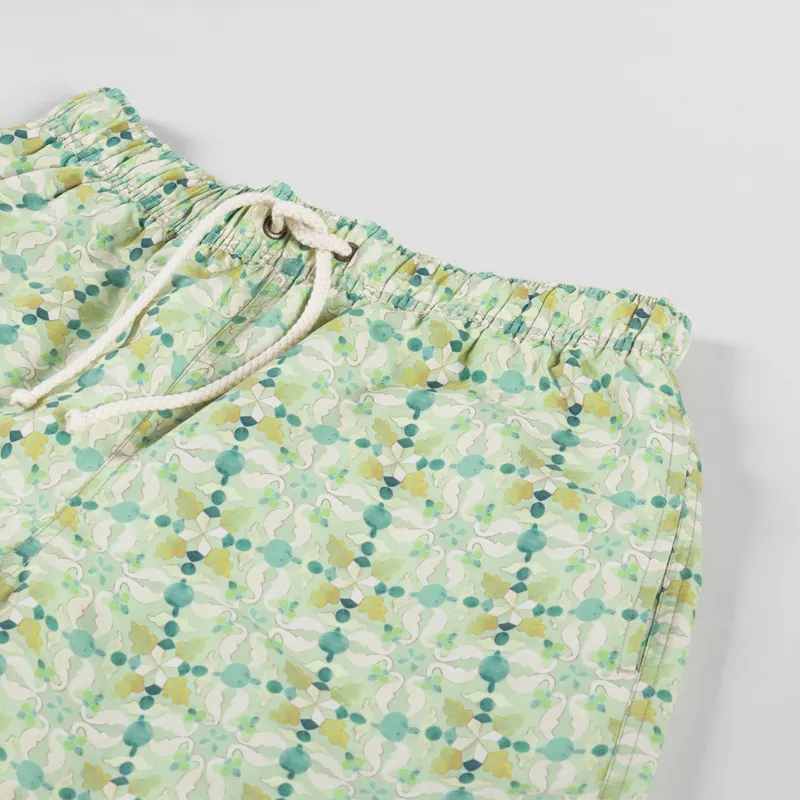 Pompeii Mediterranean Tile Swim Trunks Aloe-2