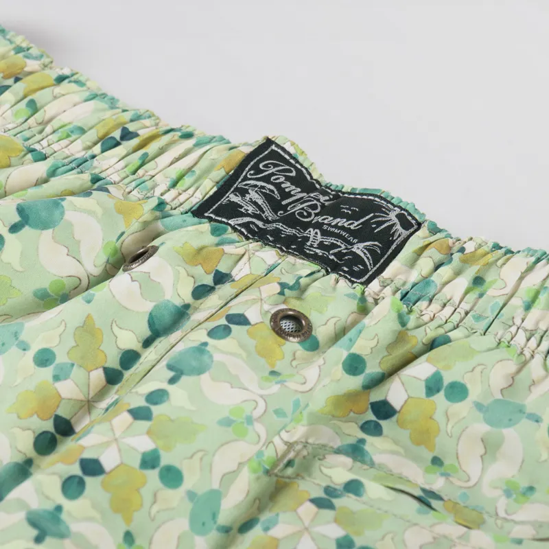 Pompeii Mediterranean Tile Swim Trunks Aloe-6