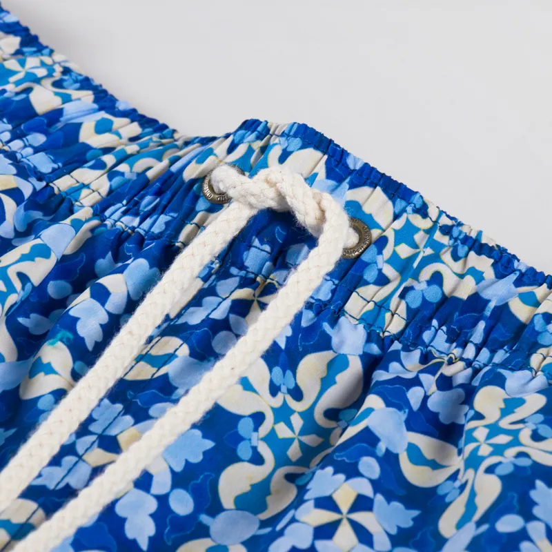 Pompeii Mediterranean Tile Swim Trunks Blue-4