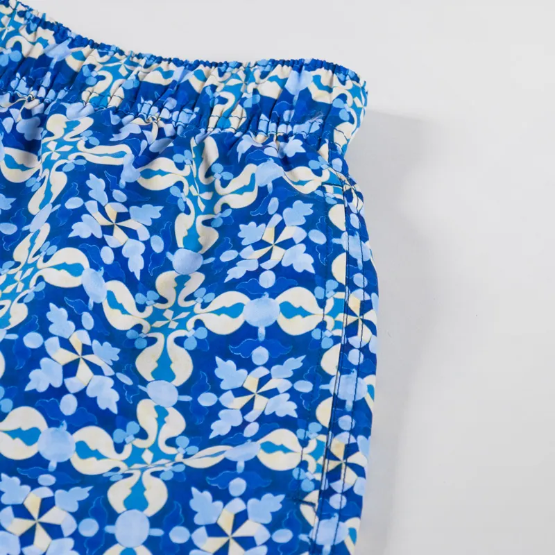 Pompeii Mediterranean Tile Swim Trunks Blue-5