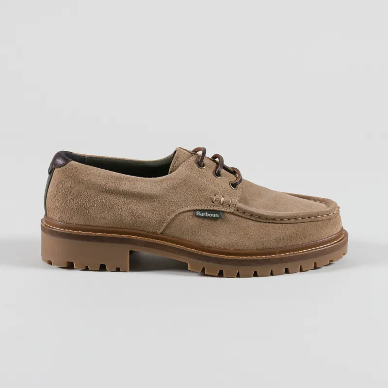 Barbour Paxton Apron Leather Derby Shoes Taupe Suede-2