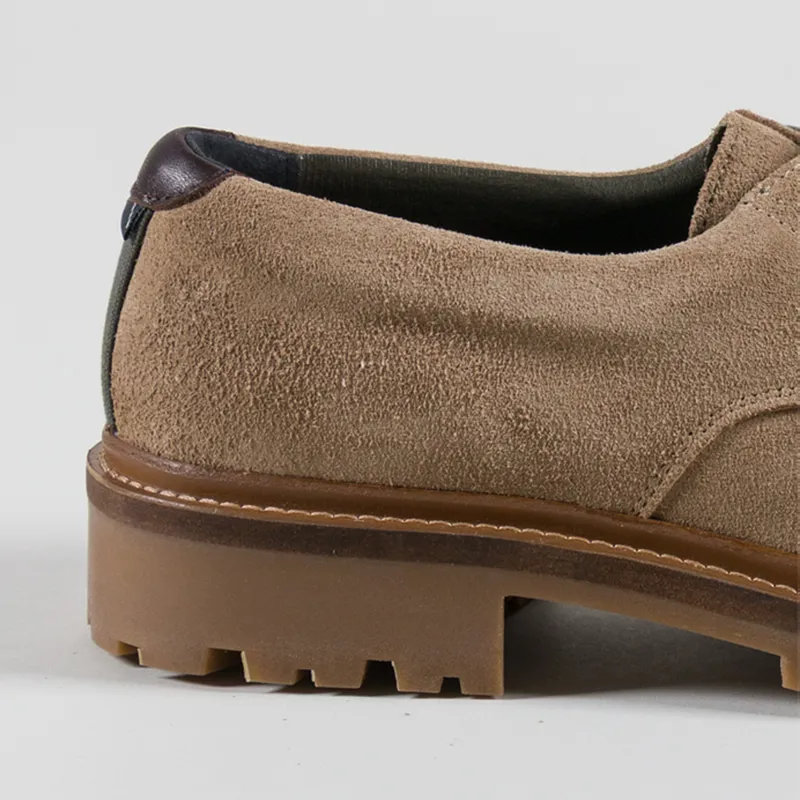 Barbour Paxton Apron Leather Derby Shoes Taupe Suede-4
