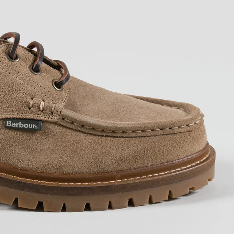 Barbour Paxton Apron Leather Derby Shoes Taupe Suede-5
