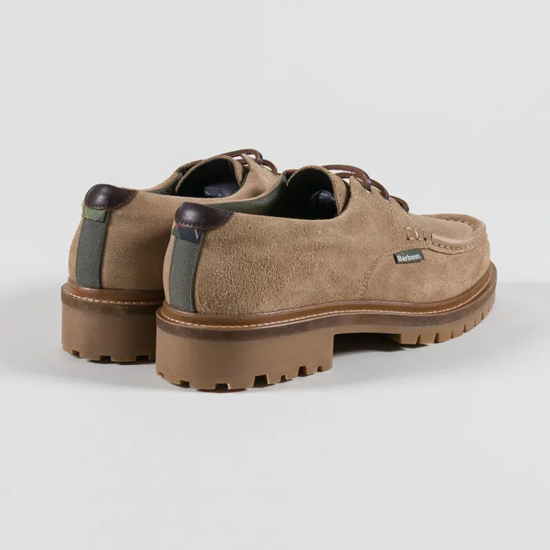 Barbour Paxton Apron Leather Derby Shoes Taupe Suede-1