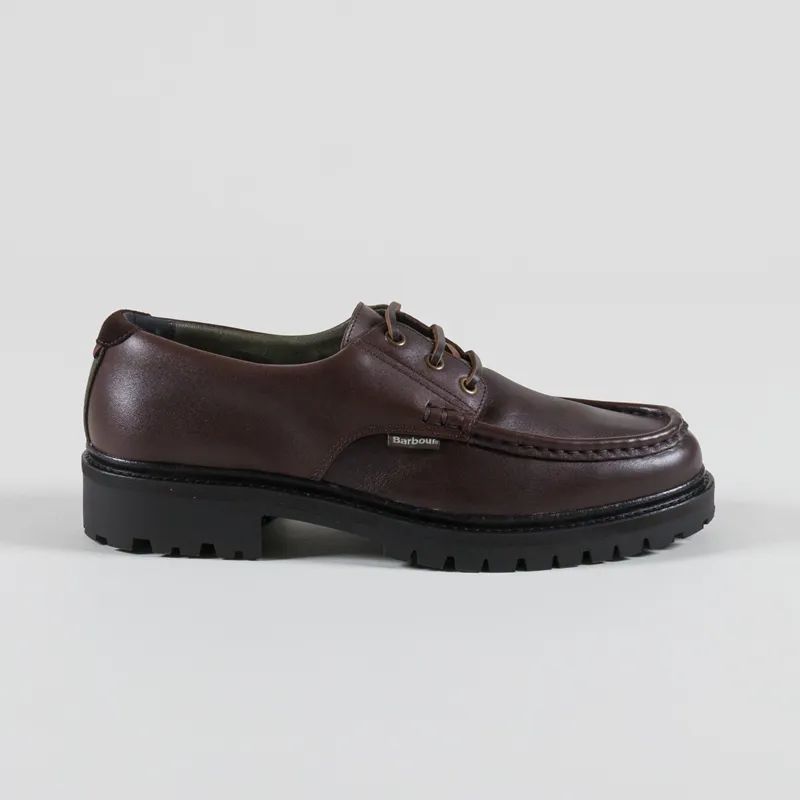 Barbour Paxton Apron Leather Derby Shoes Dark Brown-2