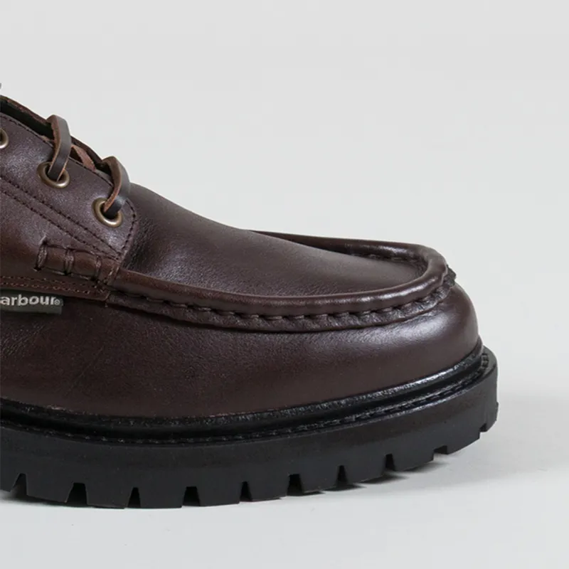 Barbour Paxton Apron Leather Derby Shoes Dark Brown-5