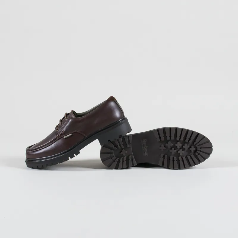 Barbour Paxton Apron Leather Derby Shoes Dark Brown-3