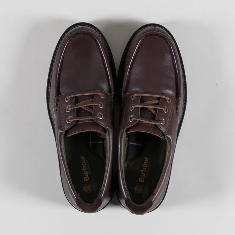 Barbour Paxton Apron Leather Derby Shoes Dark Brown-6