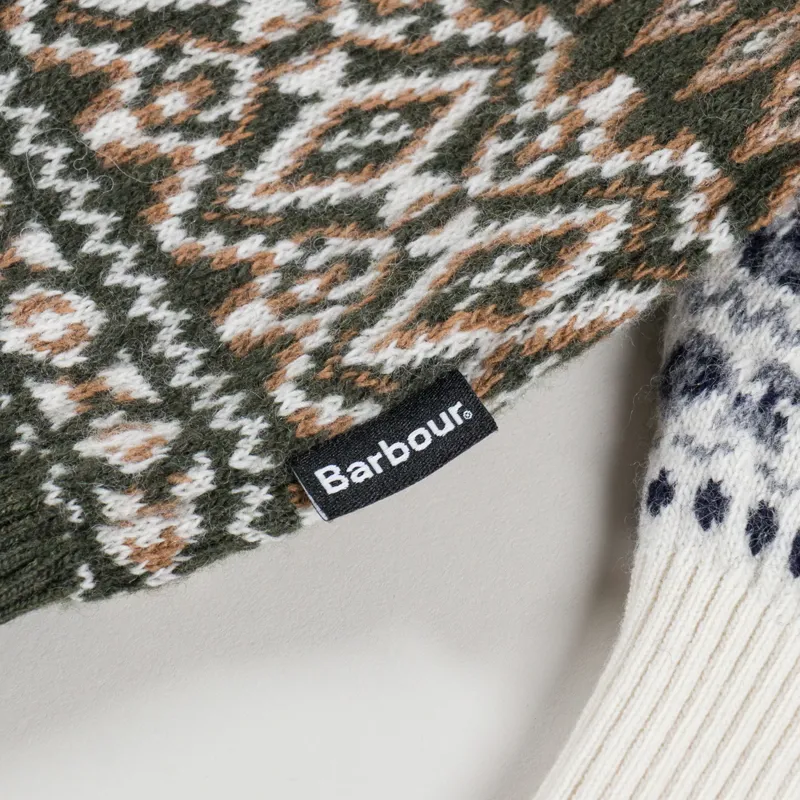 Barbour Hardale Patchwork Crewneck Jumper Olive-6