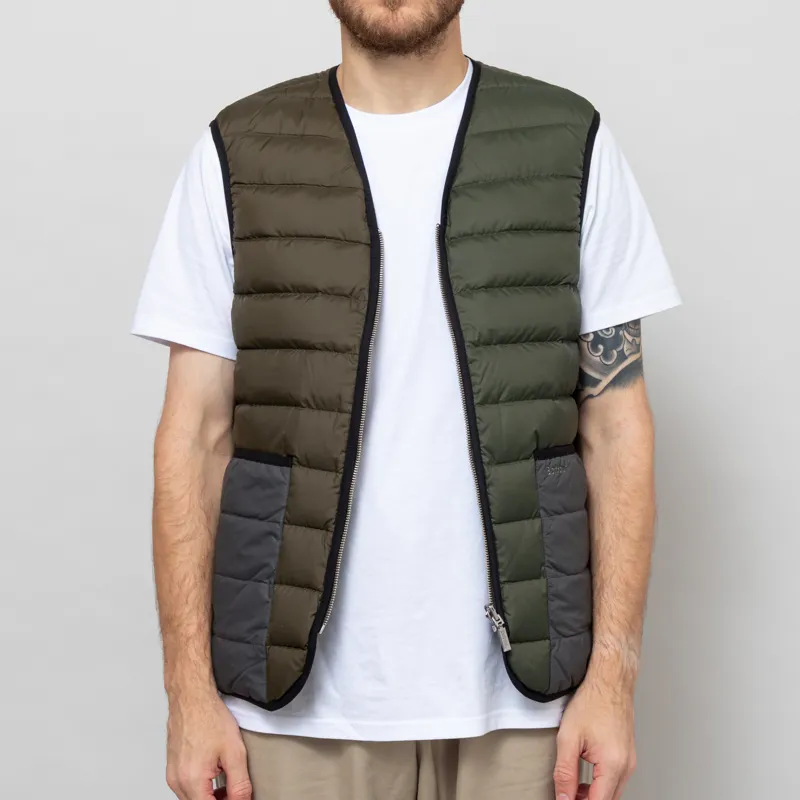 Barbour Reversible Down Liner Olive Multi-1