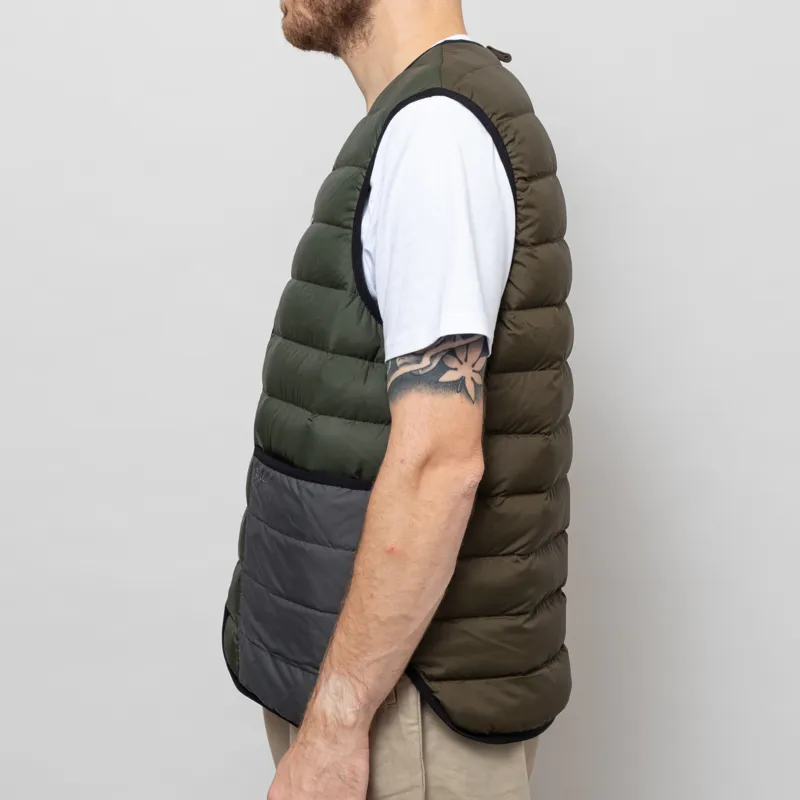 Barbour Reversible Down Liner Olive Multi-4