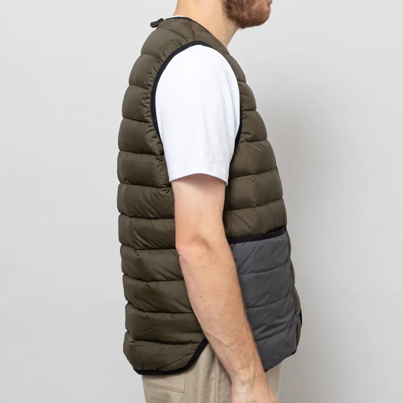 Barbour Reversible Down Liner Olive Multi-7