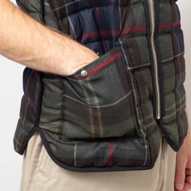 Barbour Reversible Down Liner Olive Multi-11