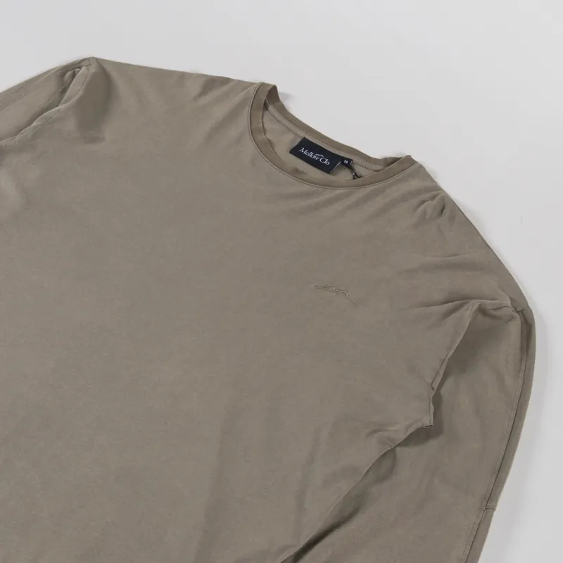 Mellow Clo Everyday Long Sleeve T Shirt Washed Brown-2